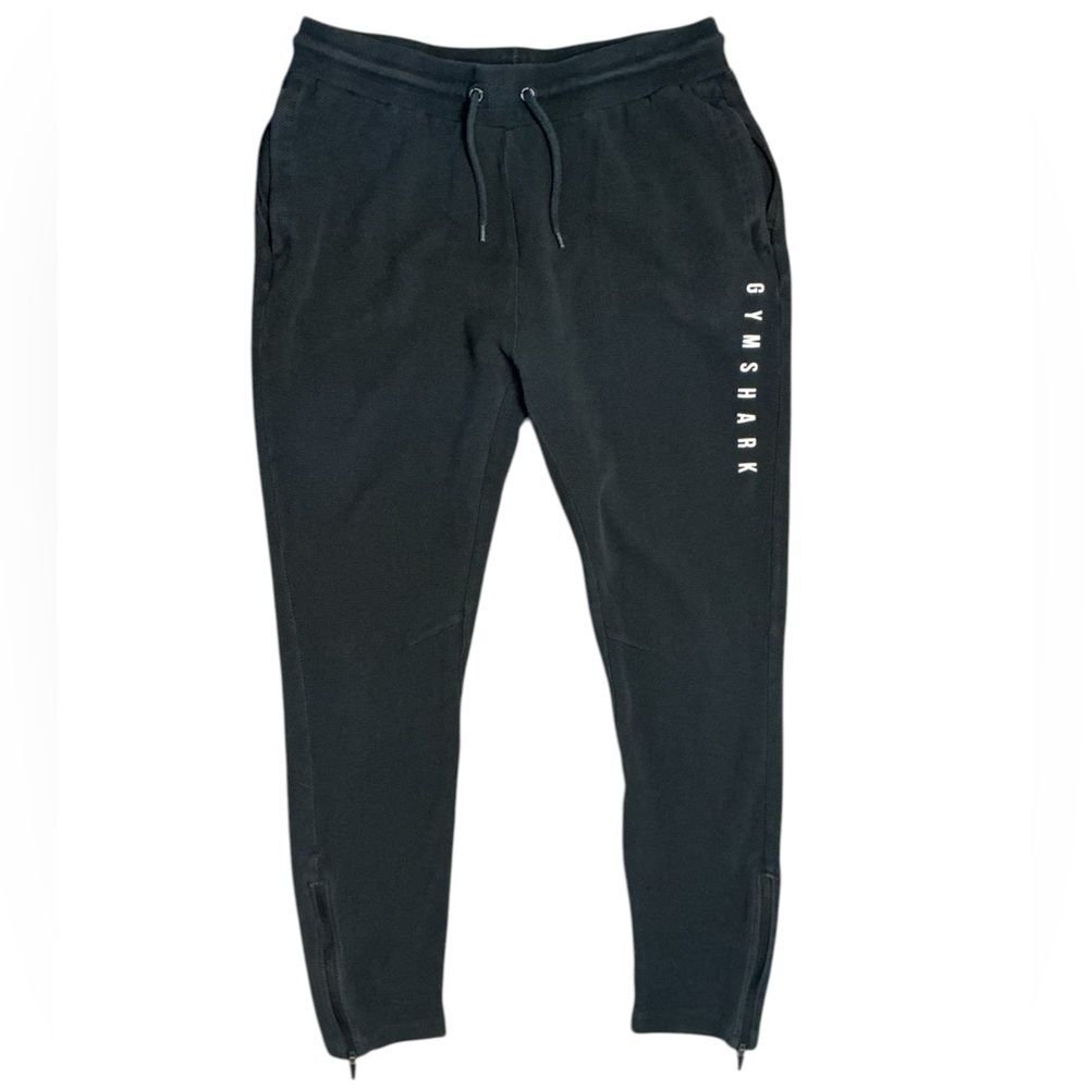 Gymshark Black Joggers Tapered Zip Ankle Drawstring Size L